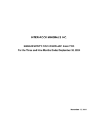 Management’s Discussion & Analysis Q3 2024